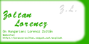 zoltan lorencz business card